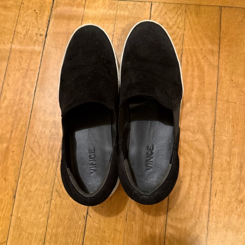 Vince Warren Black Suede Platform Sneakers